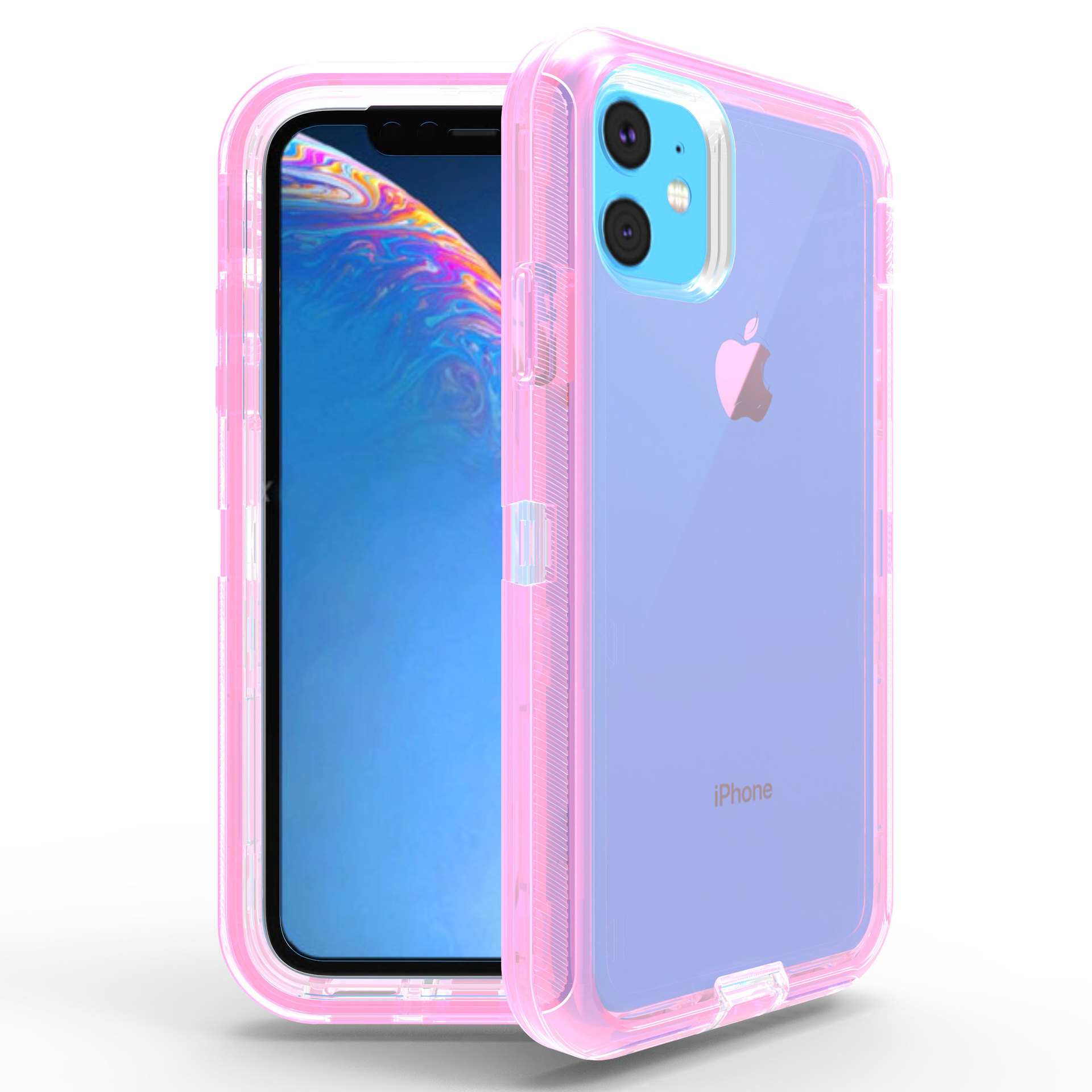 iPHONE 11 Pro (5.8in) Transparent Armor Robot Case (Pink)